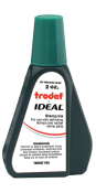 Trodat IDEAL brand green ink can be used to refill traditional stamp pads and most self-inking models.