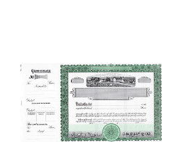 Beautiful, long form stock certificates represent claims on ownership for shareholders in the agricultural industry. Formalize stake in a farm or other agribusiness venture.
