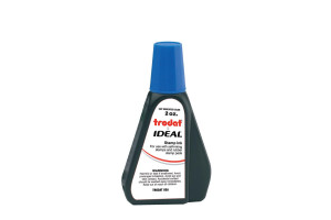 Trodat IDEAL brand blue ink can be used to refill traditional stamp pads and most self-inking models.