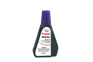 Trodat IDEAL brand purple ink can be used to refill traditional stamp pads and most self-inking models.