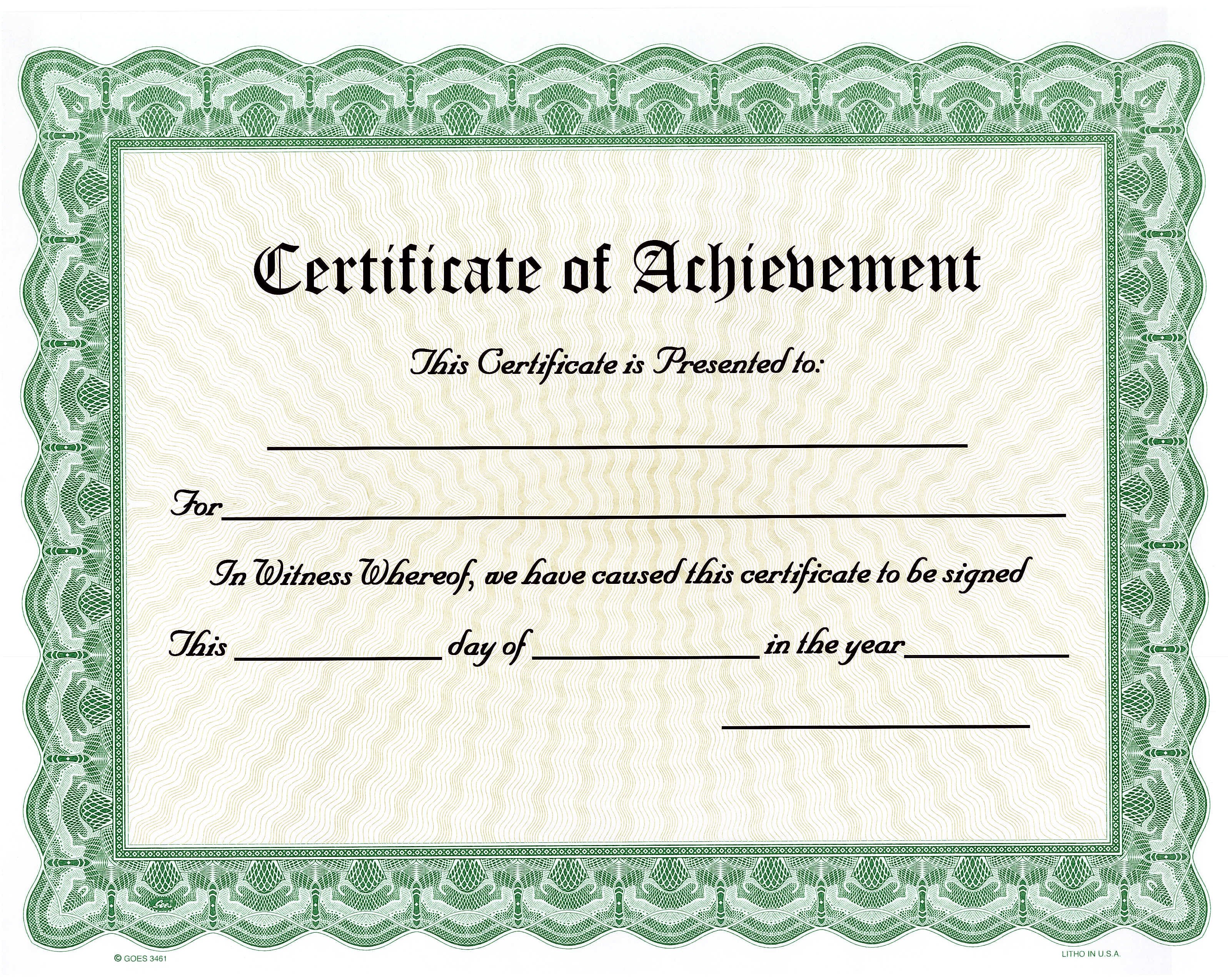 Blank Award Certificates  Achievement (Pack of 22) With Regard To Blank Certificate Of Achievement Template