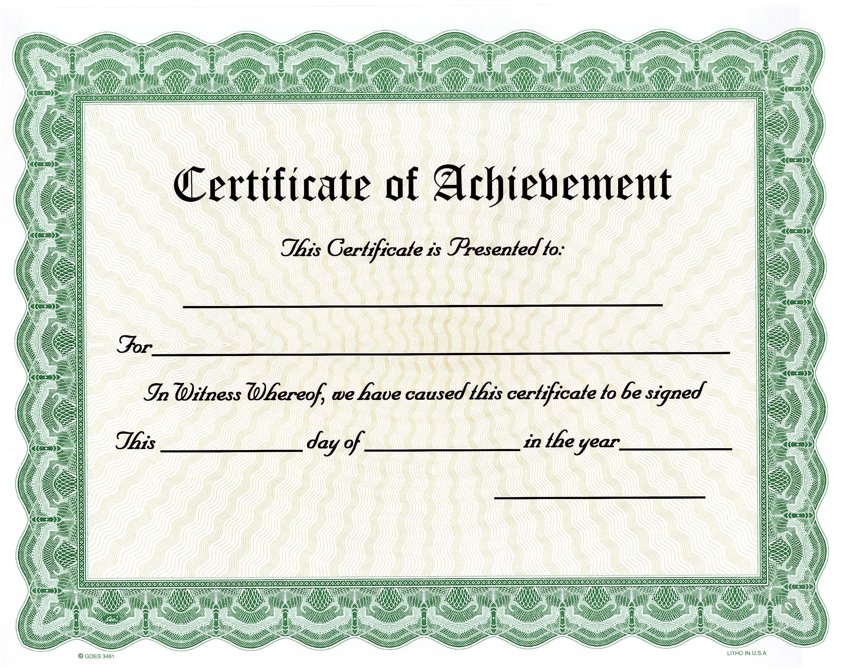 Blank Award Certificates  Achievement (Pack of 22) For Blank Certificate Of Achievement Template