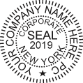 Sample Corporate Seal Impression Image Created by an Embosser for a Professional Corporation