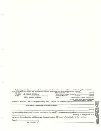 Blumberg Corp Cert - Back