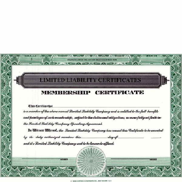 Regulate company members. Get custom LLC Certificates online. We print and ship. Make good record-keeping simple. Manufactured by CORPEX.