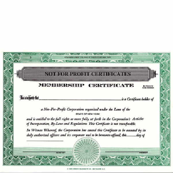 Regulate corporate membership. Get custom Non-profit Certificates online. We print and ship. Make good record-keeping simple. CORPEX Brand.