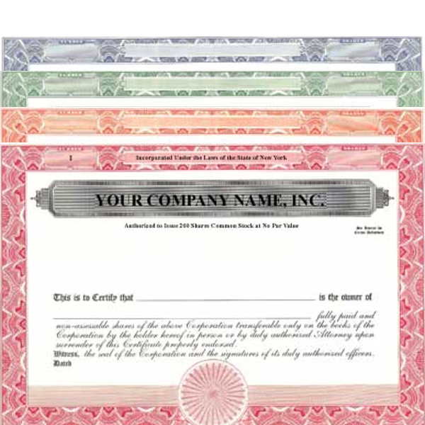 Corporate Stock Certificates For Sale Online Custom Printed Mark #39 s