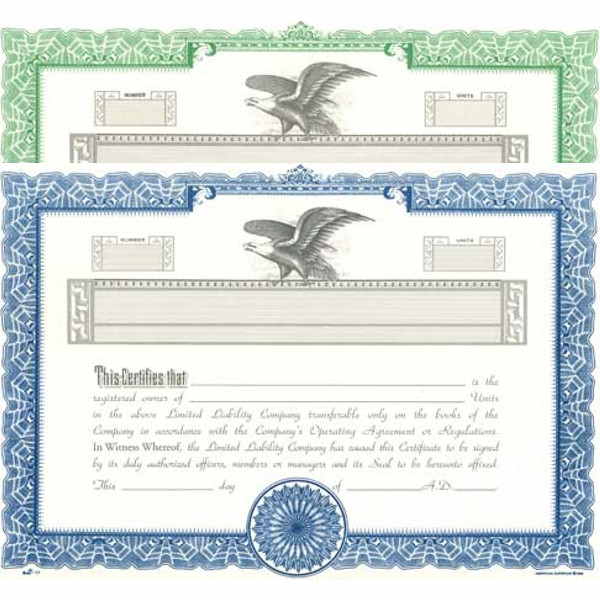 Regulate company members. Buy blank LLC Certificates. Put in your books. Makes good record-keeping cost-effective. Manufactured by Duke.