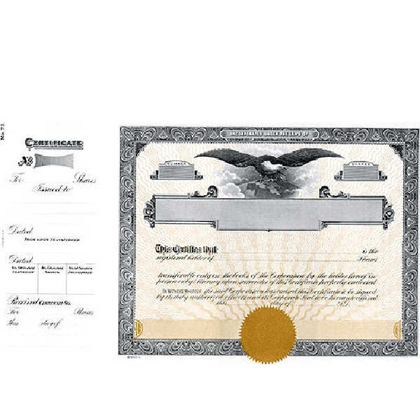 Incorporated? Formalize each ownership stake sold. Long Form Stock Certificate Blanks contain Shares Text. Tearable 4-inch stubs.