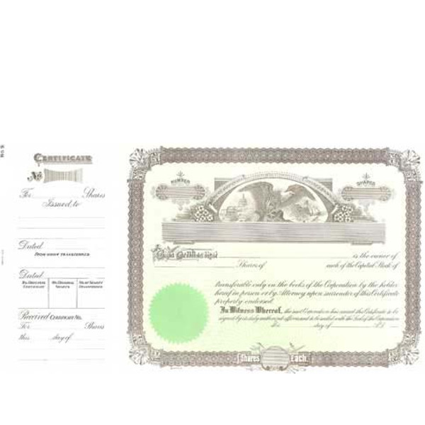 Free Certificate of Stock Template - Corporate Stock Certificates