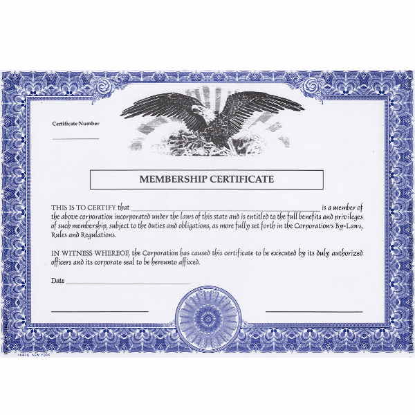 Regulate company members. Buy blank Non-Profit Certificates. Put in your books. Make good record-keeping cost-effective. Manufactured in New York.