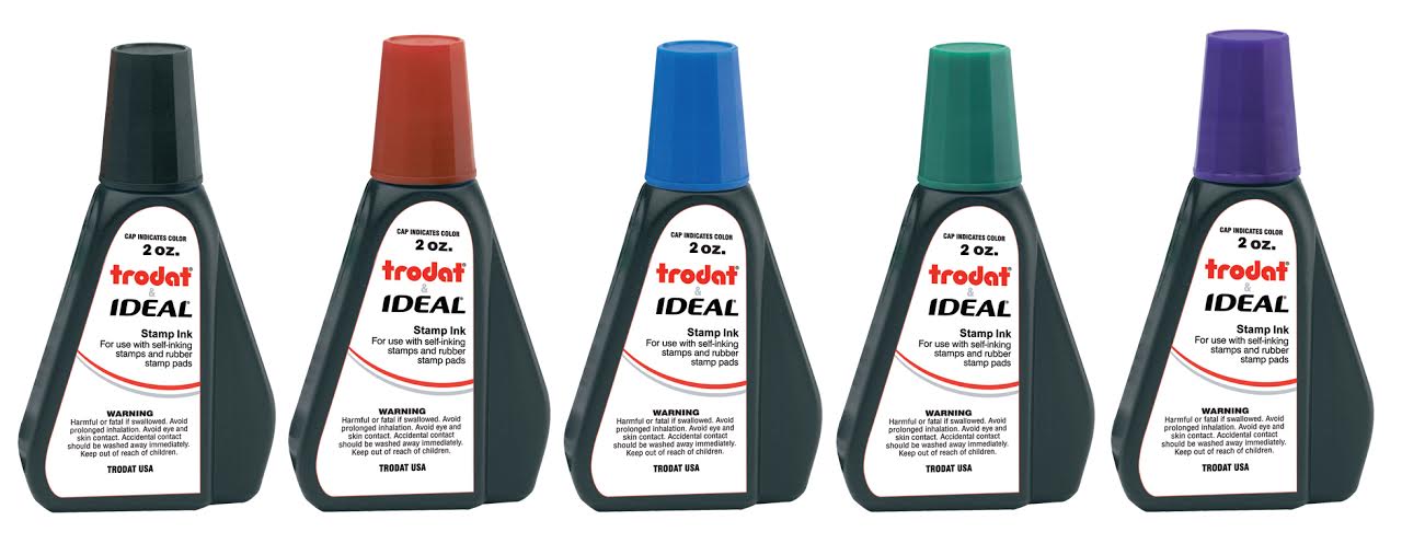 Trodat 53217 Ideal Premium Replacement Ink for Use with Most Self Inking and Rubber Stamp Pads 2 oz Violet