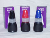 Choose black, red, purple, blue, or green oil-based ink to refill your favorite Xstamper products.