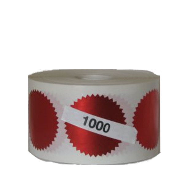 Get a 1000 roll of red foil embossing labels to embellish your corporate seals.